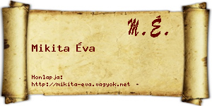 Mikita Éva névjegykártya